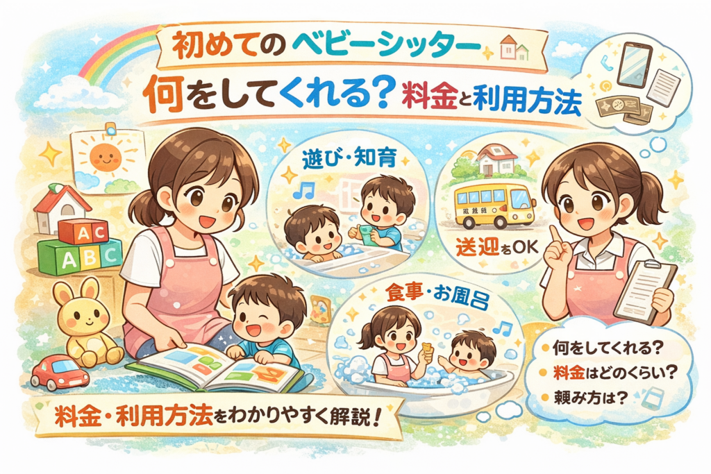初めてのベビーシッター｜何をしてくれる？料金と利用方法